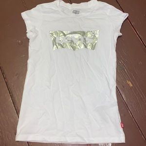White and silver Levi shirt